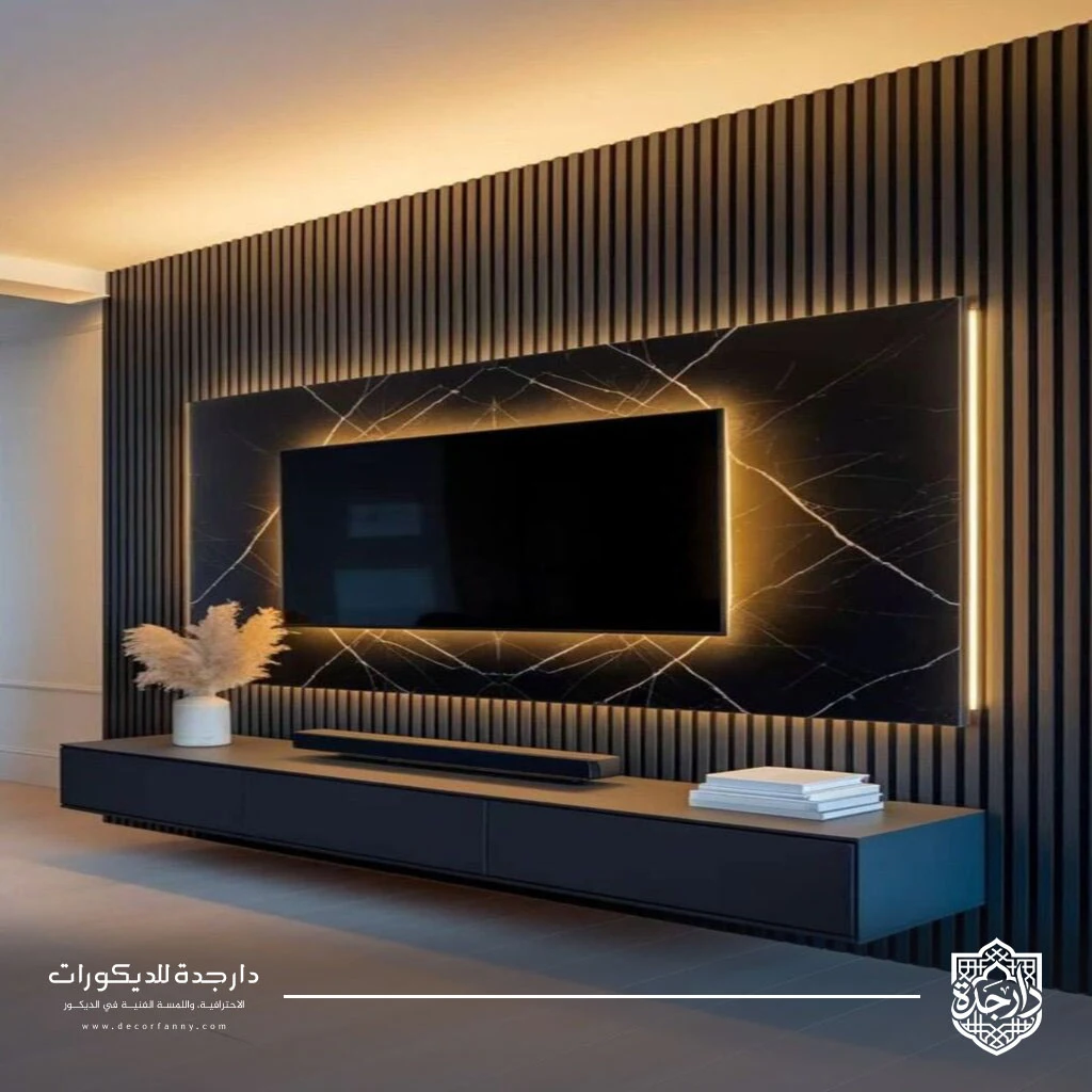 بديل الخشب خلف التلفزيون بجدة