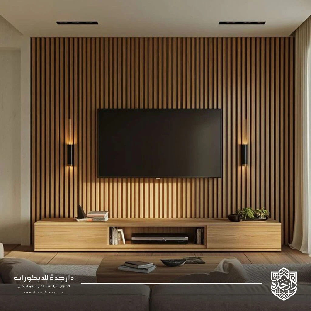 بديل الخشب خلف التلفزيون بجدة