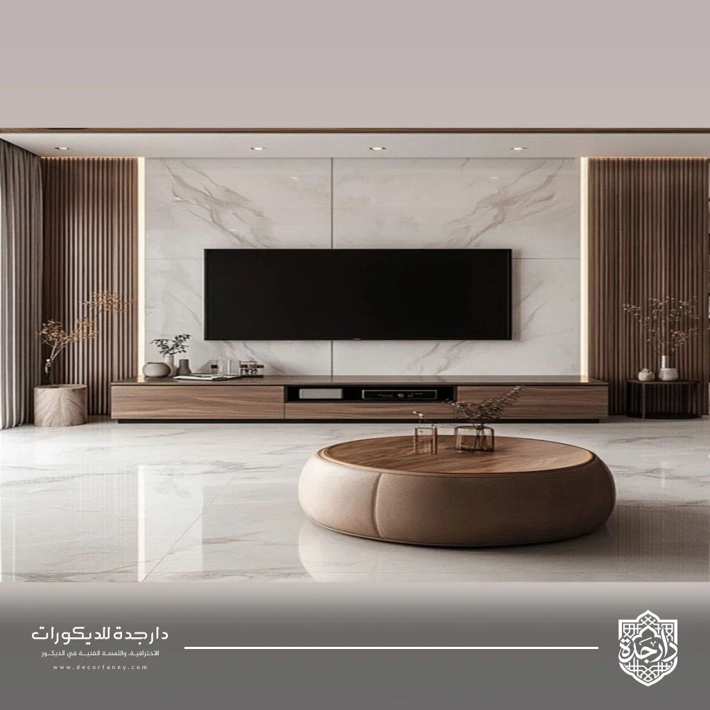 تركيب بديل رخام خلف الشاشة في جدة